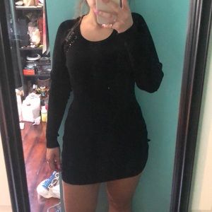 black sweater dress